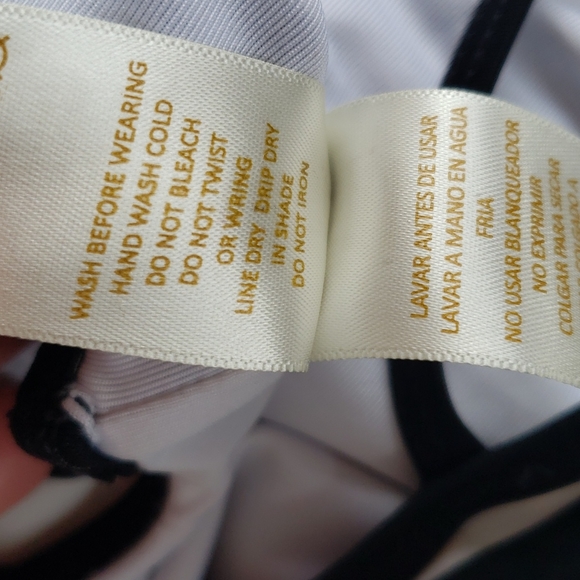 KATE SPADE New York Girls Striped Side Cutout 1 PC Swimsuit Black White sz 12 - Picture 12 of 13